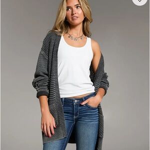 BKE Open-Front Gray Women's Cardigan Sweater NWOT
